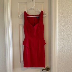 Vintage Bebe Red Bodycon Dress with peplum